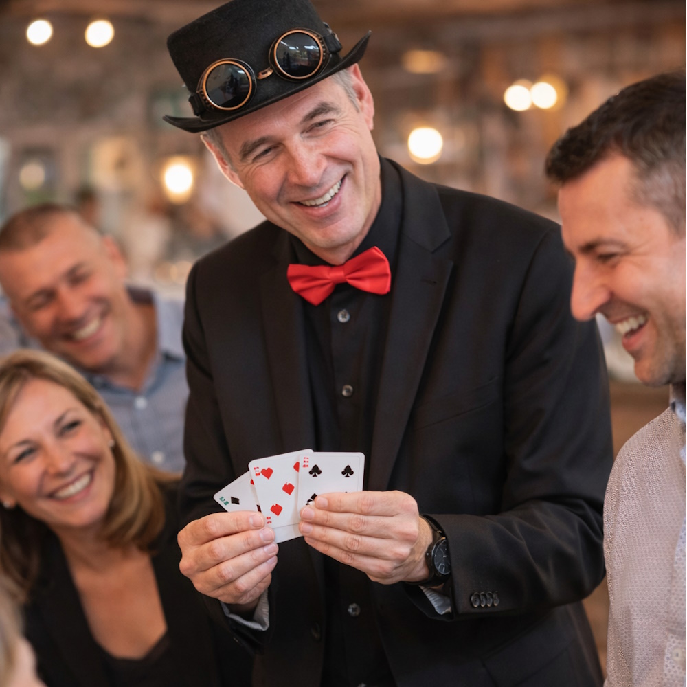 Magicien mariage close-up